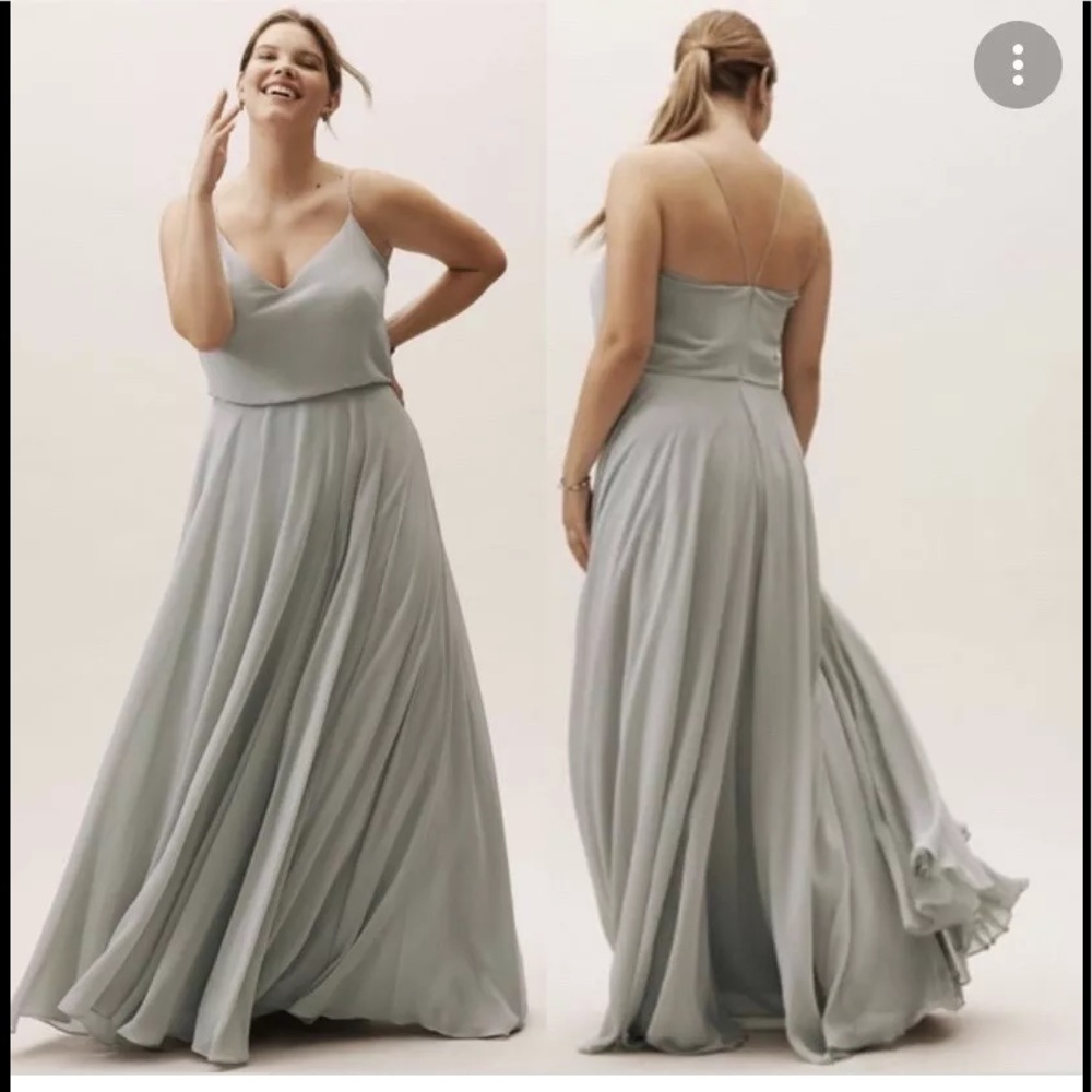 👗Jenny Yoo Inesse Opal Gray Dress Plus Size 18 Homecoming Bridesmaid Wedding